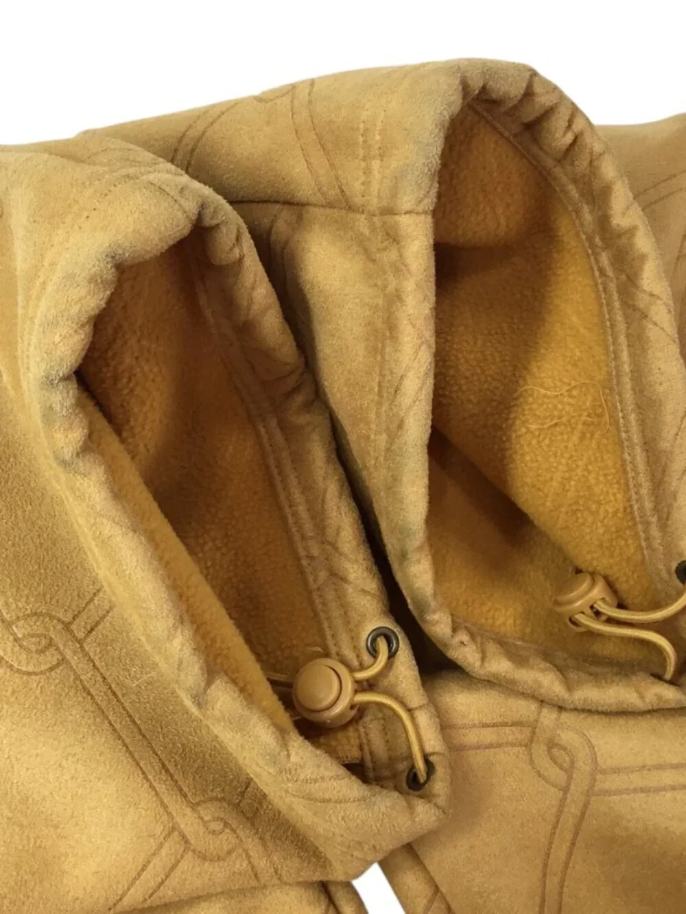 Vtg Godbody Denim NWT Banger Gold Velour Jogger Track Pants Quilted XL Embossed